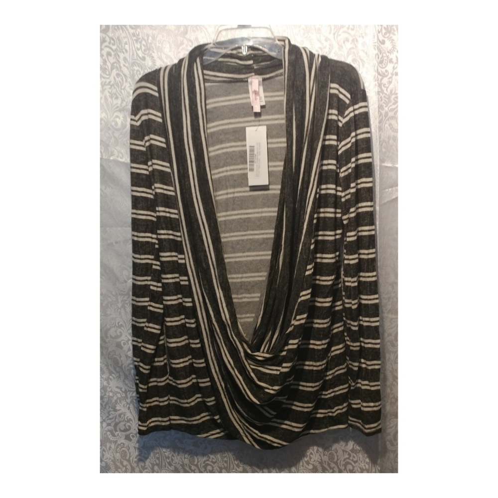 NWT J Mode Drape Surplice Stripe Top